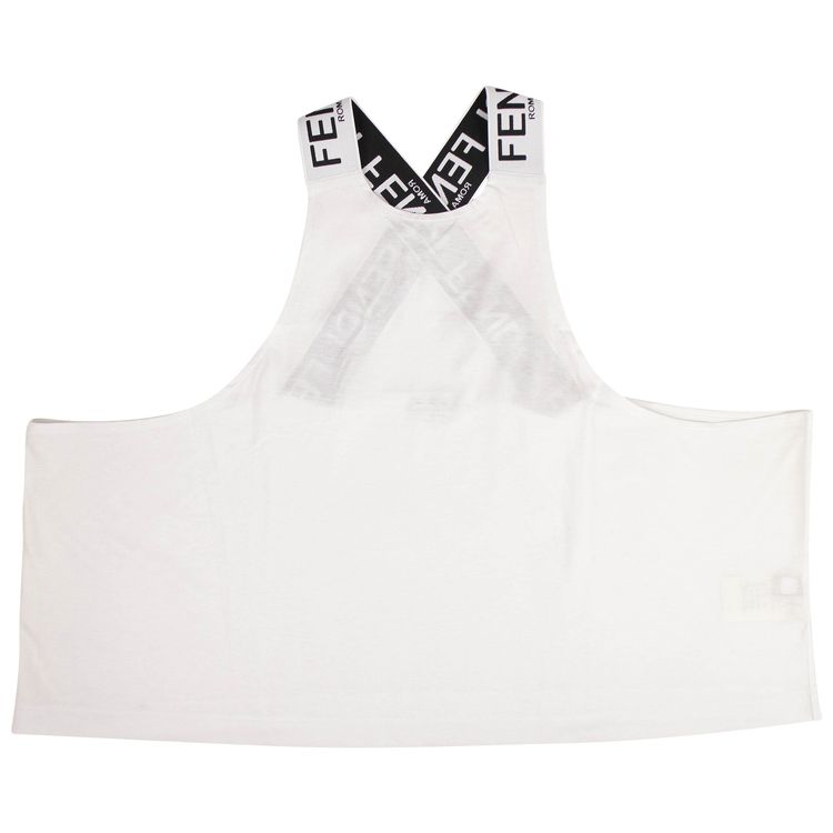 Fendi Logo Strap Tank Top White