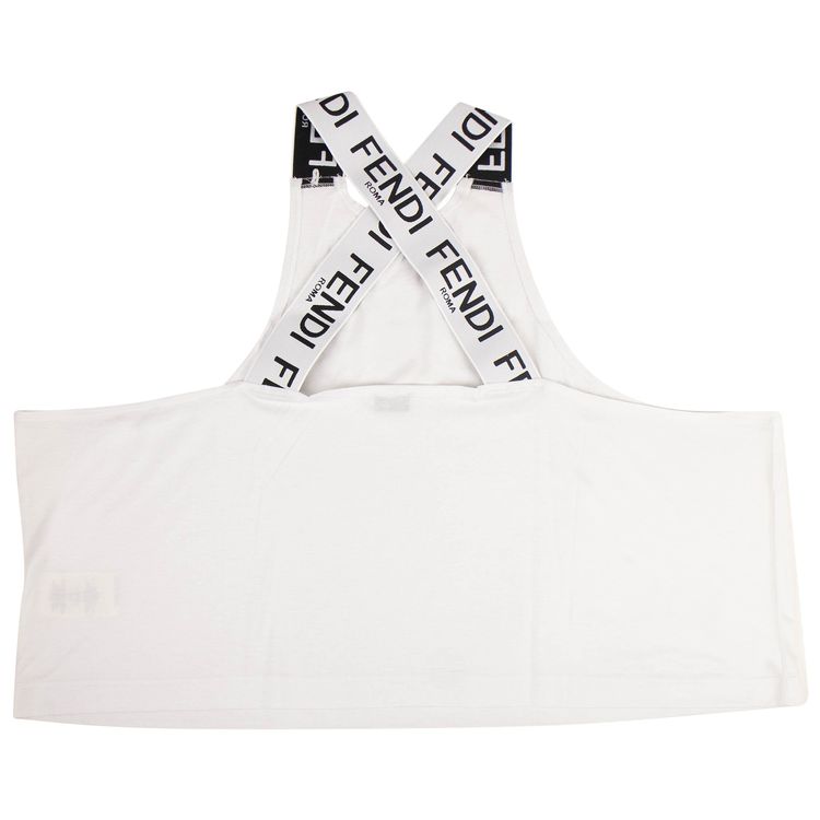 Fendi Logo Strap Tank Top White