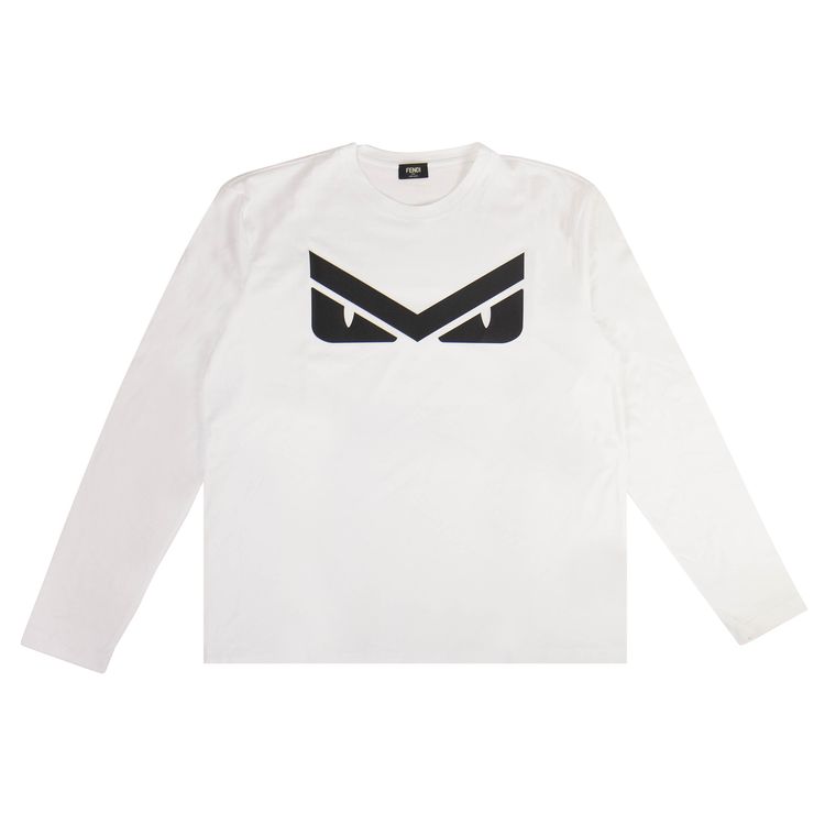Fendi Bug Eyes Long Sleeve T Shirt WhiteBlack