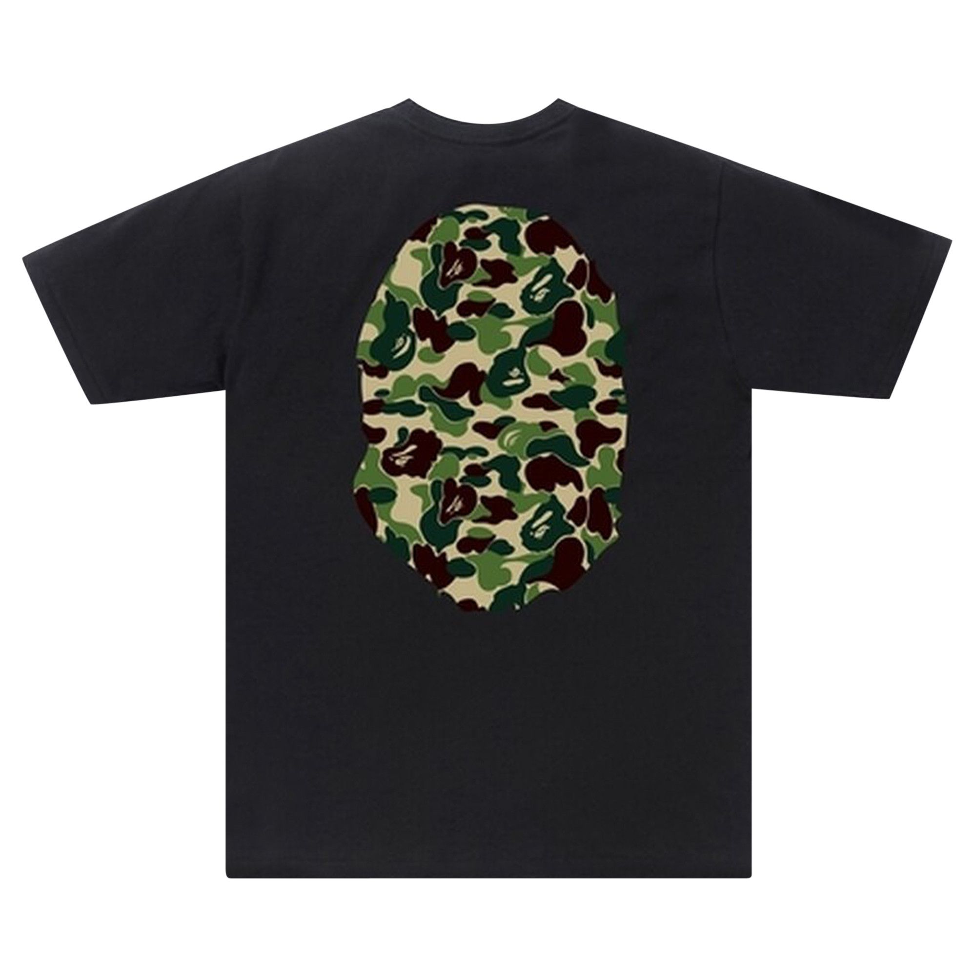 Buy BAPE ABC Camo Big Ape Head Tee 'Black/Green' - 1F80 110 008