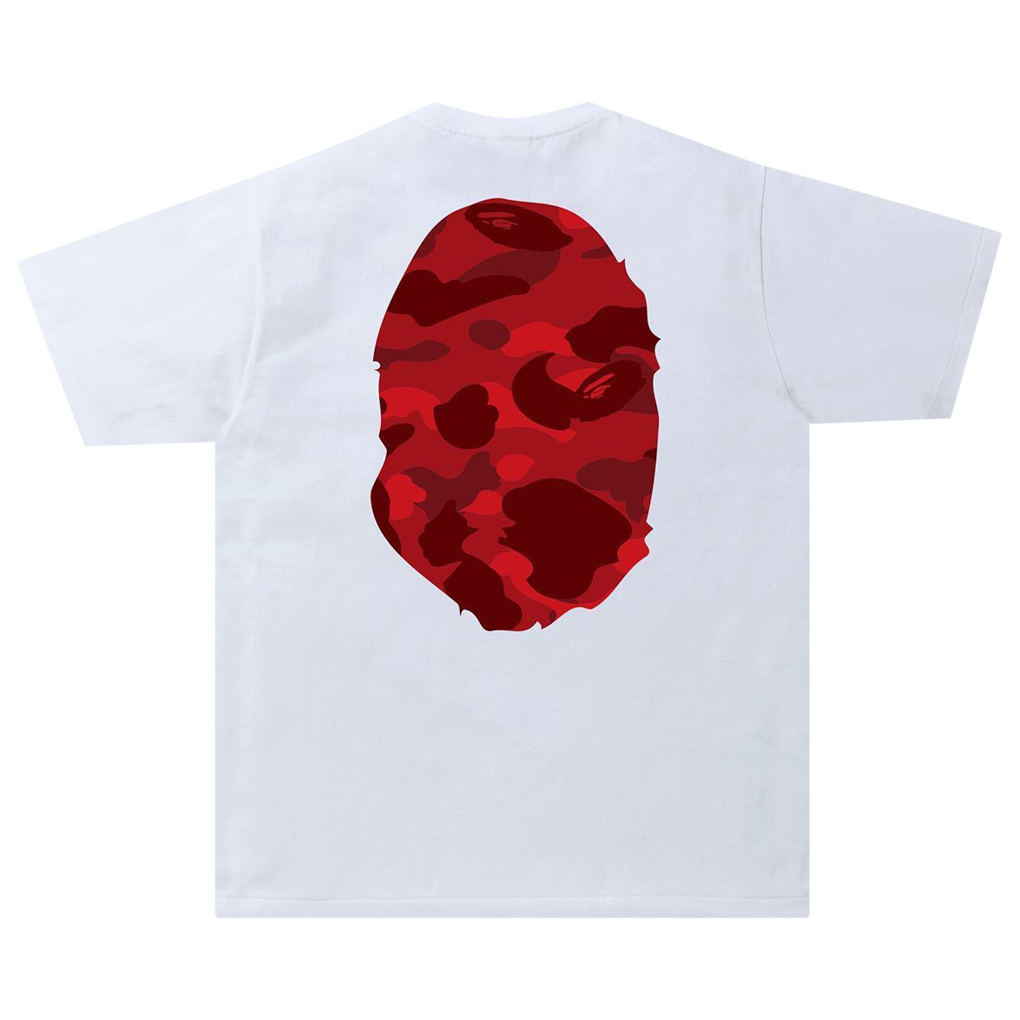Buy BAPE Color Camo Big Ape Head Tee 'White/Red' - 1G30 110 027
