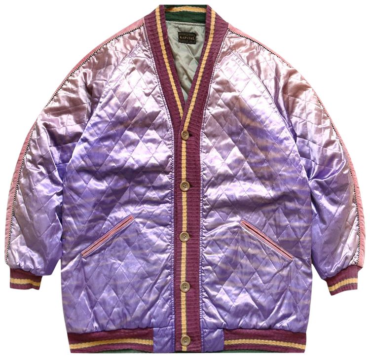 Kapital Velveteen J Wave Souveir Cardigan Pink