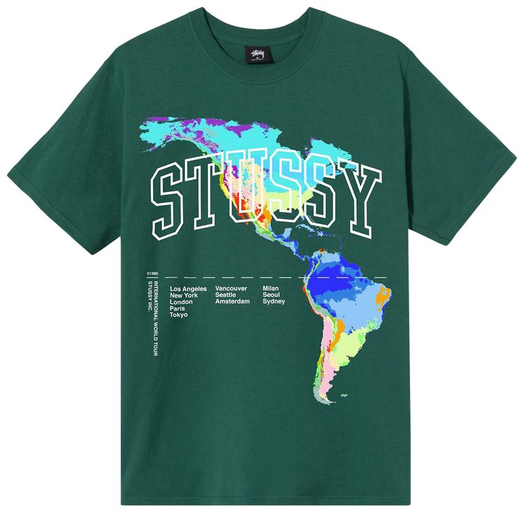 Stussy Thermal Tee Dark Green
