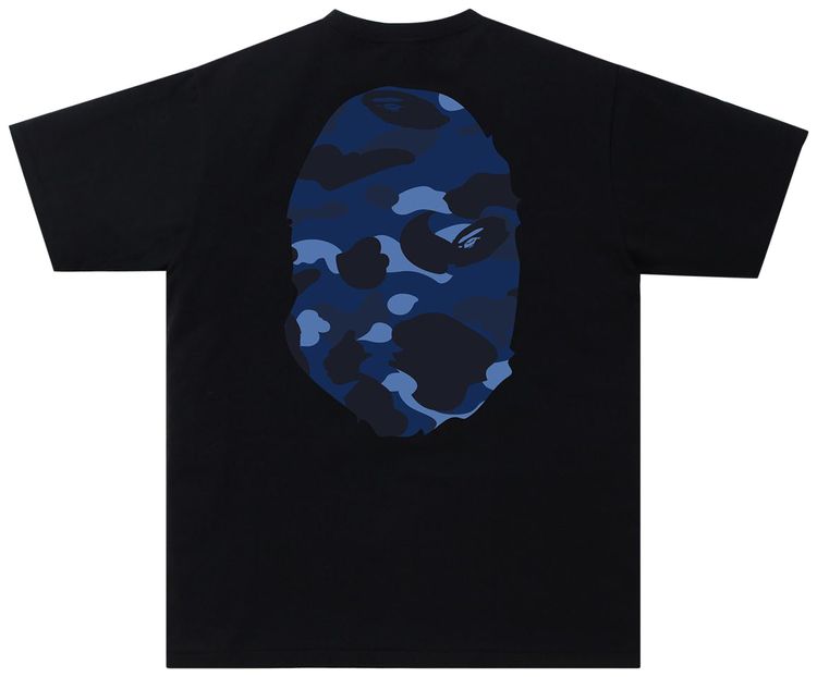 BAPE Color Camo Big Ape Head Tee BlackNavy