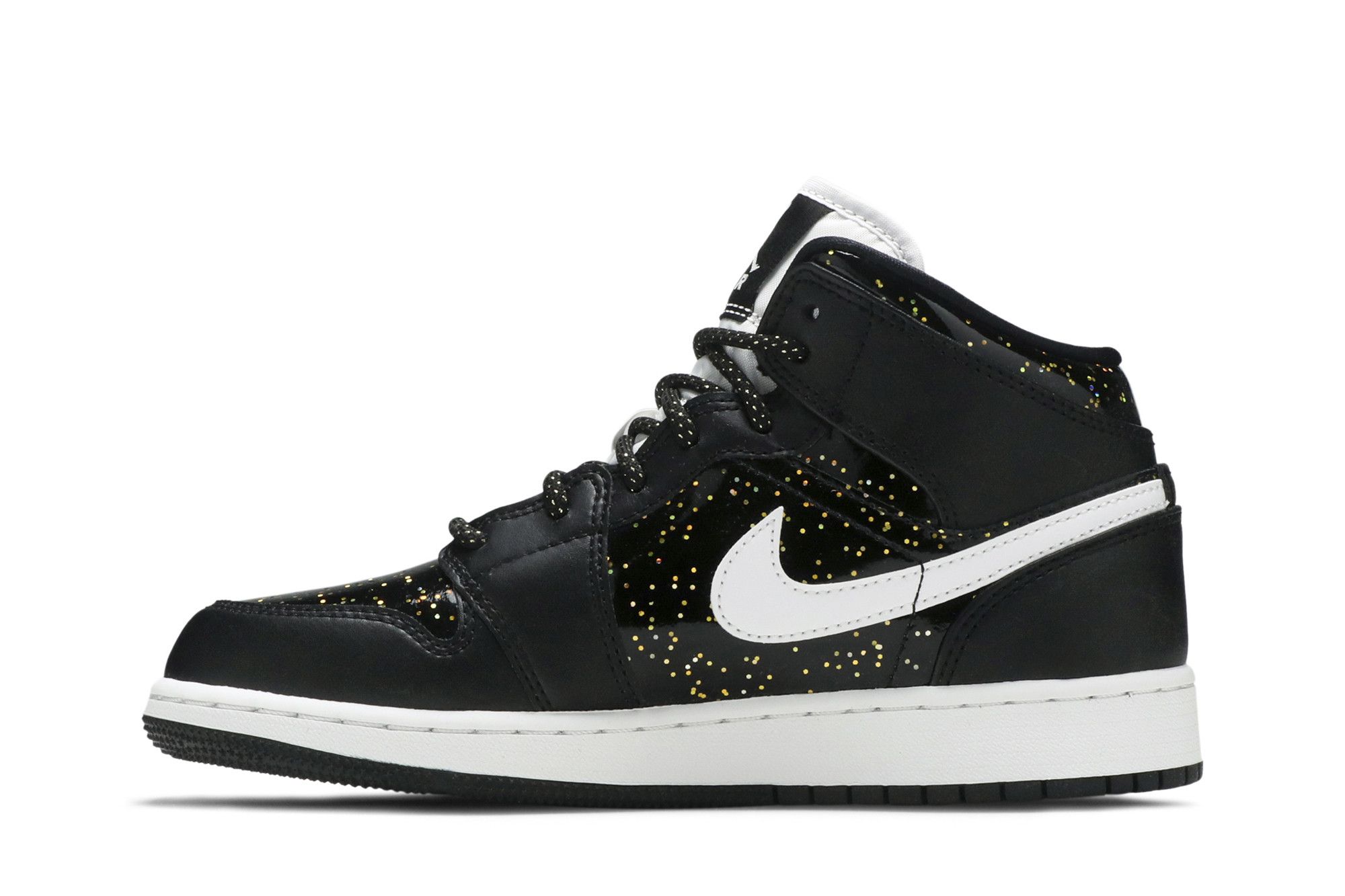 Buy Air Jordan 1 Mid SE GS Black Glitter AV5174 001 GOAT