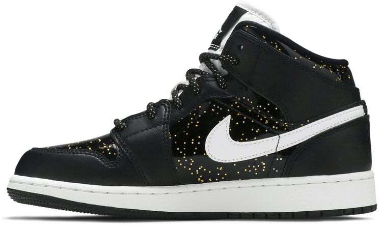 Air Jordan 1 Mid SE GS Black Glitter