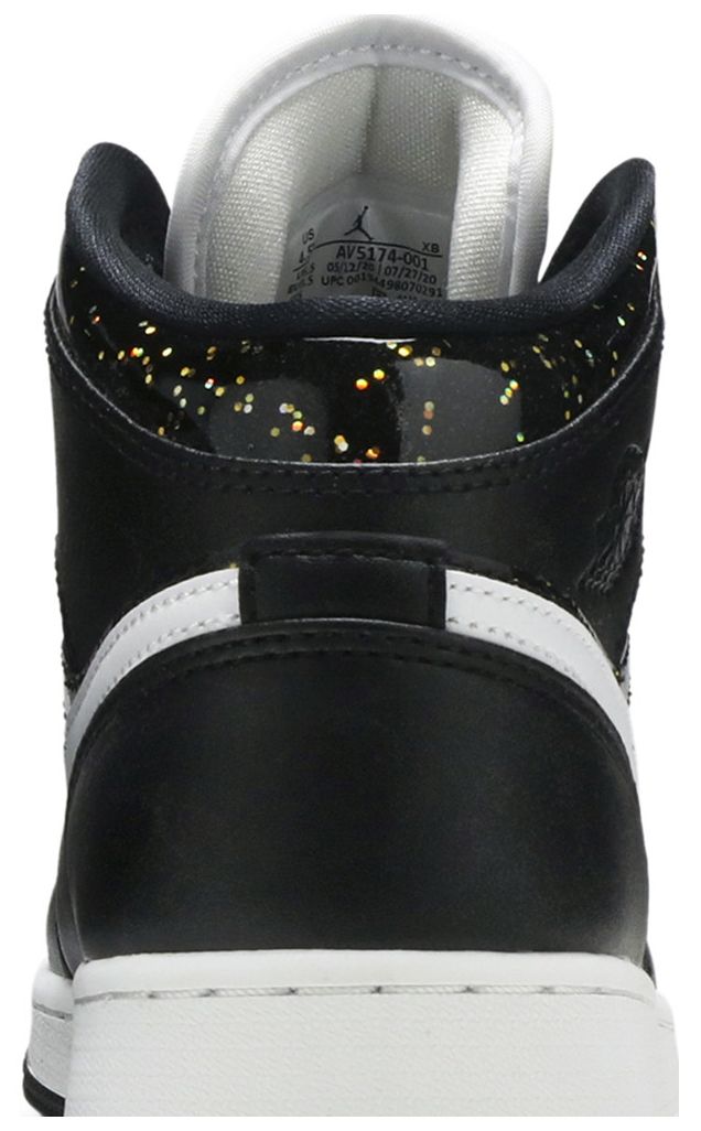 Air Jordan 1 Mid SE GS Black Glitter