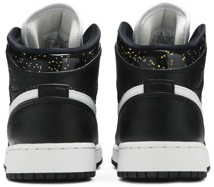 Air Jordan 1 Mid SE GS Black Glitter
