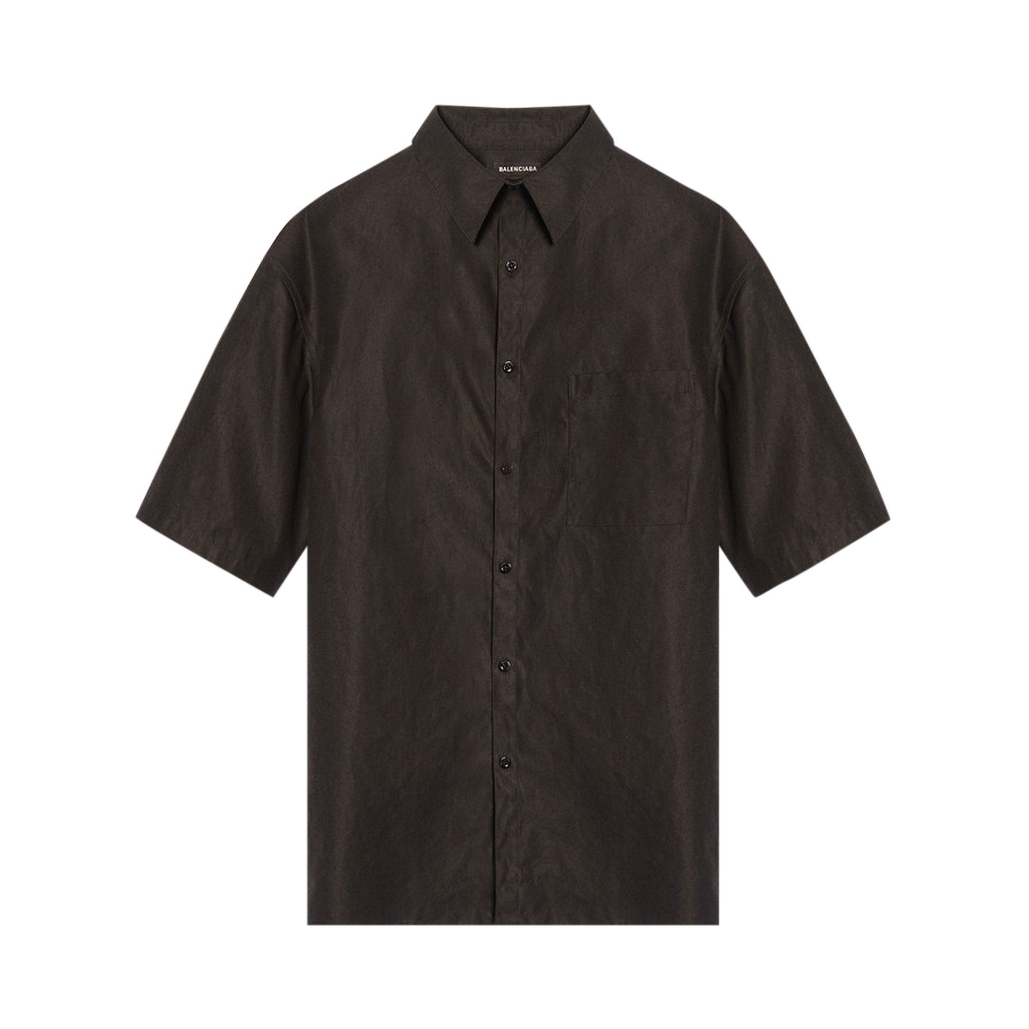 Buy Balenciaga Back Logo Short Sleeve Button Down Shirt Black 571537 TEP11 1000 GOAT