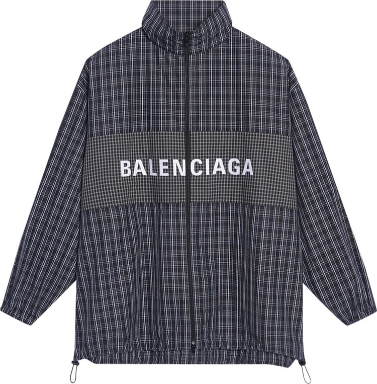 Balenciaga Checkered Nylon Track Suit Jacket 'Black'