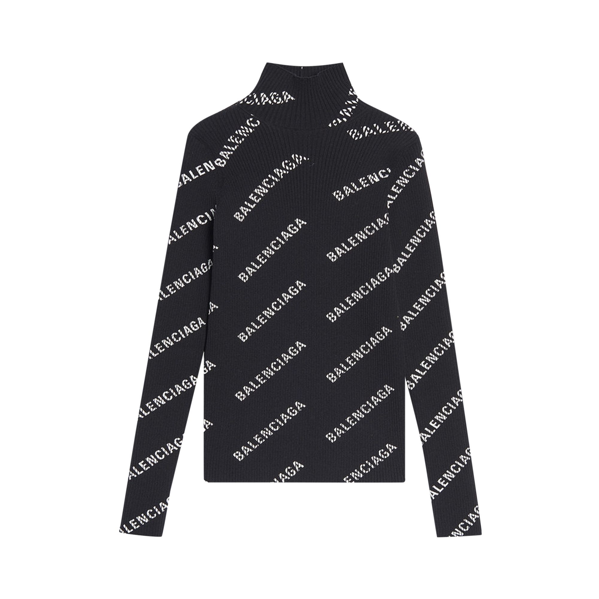 Buy Balenciaga All Over Logo Turtleneck Black 570843 T6140 1070 GOAT