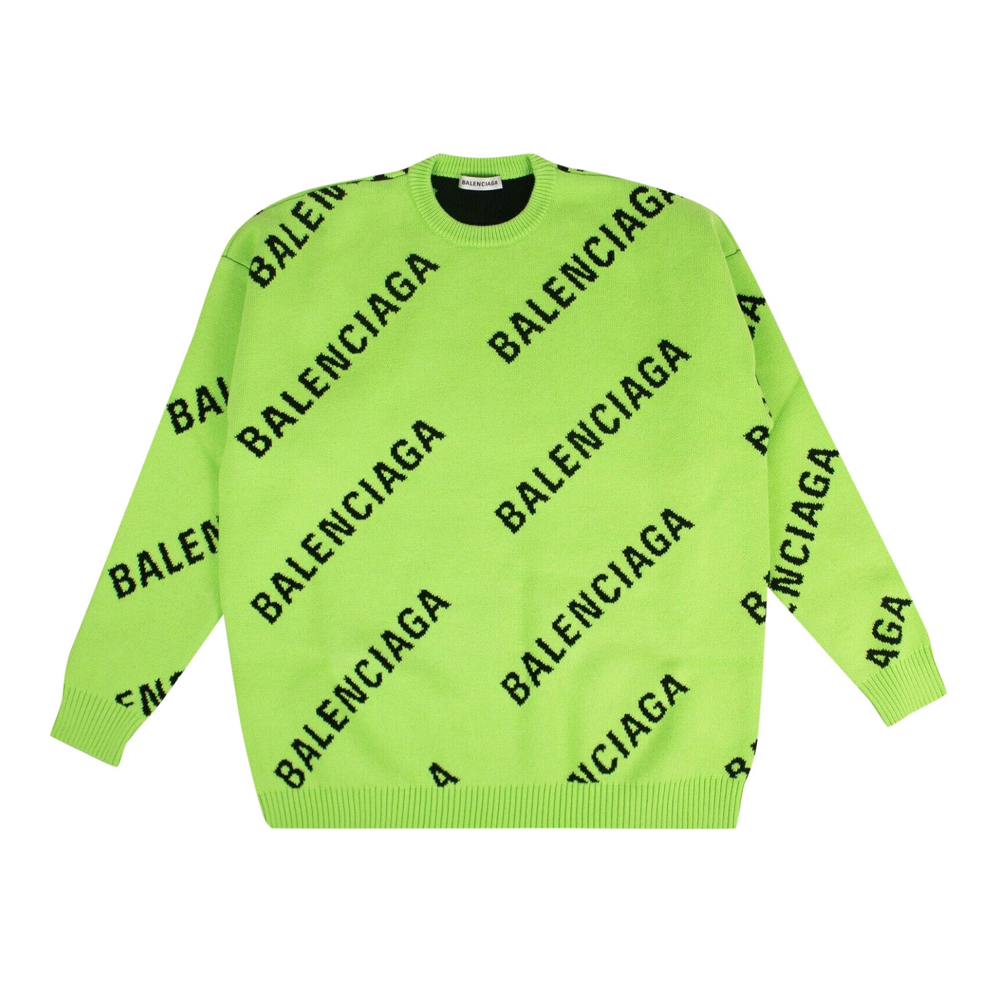 Buy Balenciaga Embroidered Logo Oversized Sweater Green 570822 T3153 3560 GOAT