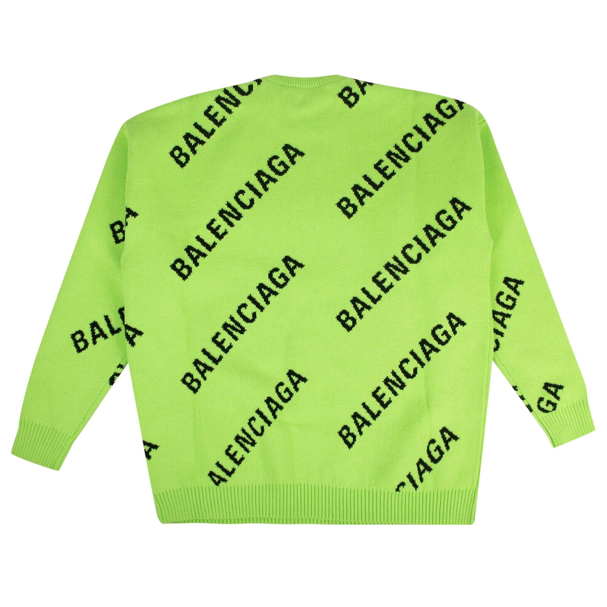 Buy Balenciaga Embroidered Logo Oversized Sweater Green 570822 T3153 3560 GOAT
