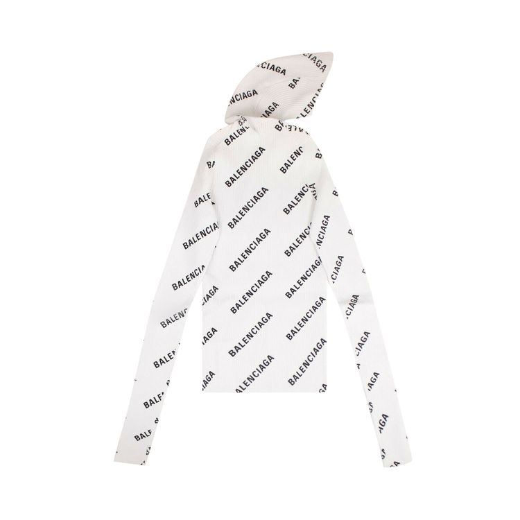 Balenciaga Roll Neck Logo Sweater White