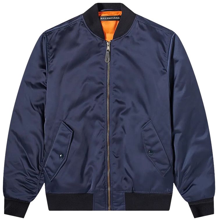 Balenciaga Wave Logo Bomber Jacket Blue
