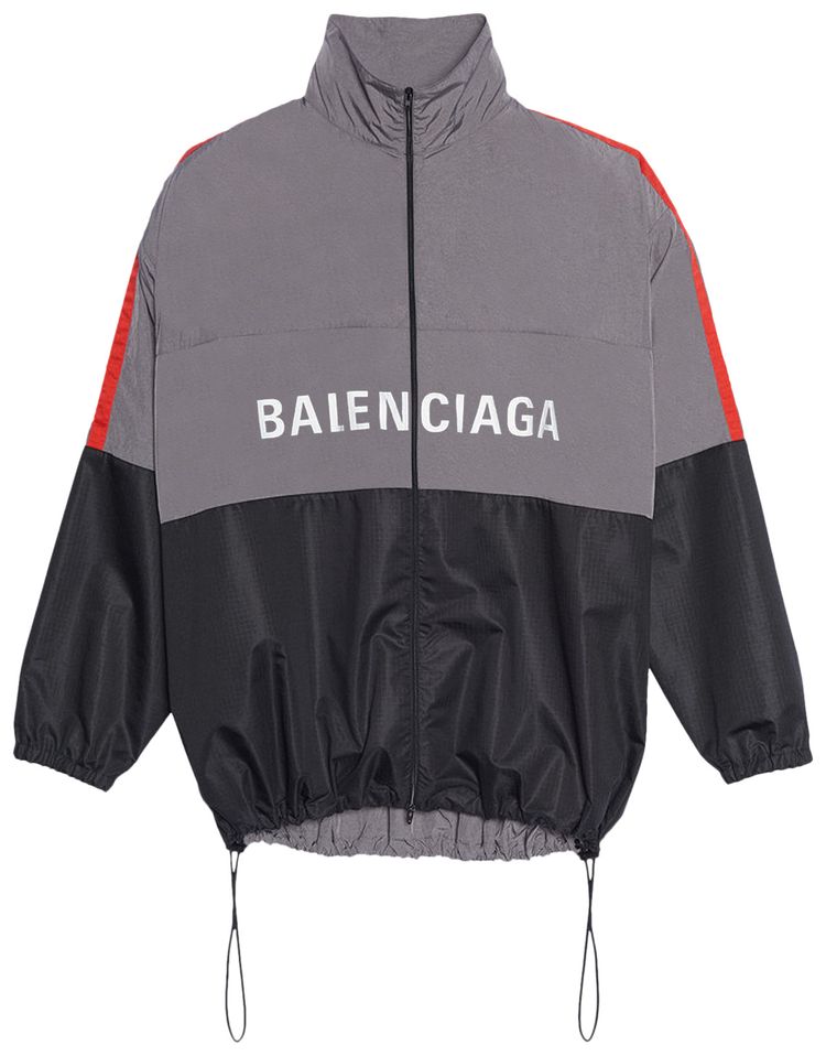 Balenciaga Nylon Tech Logo Windbreaker Grey