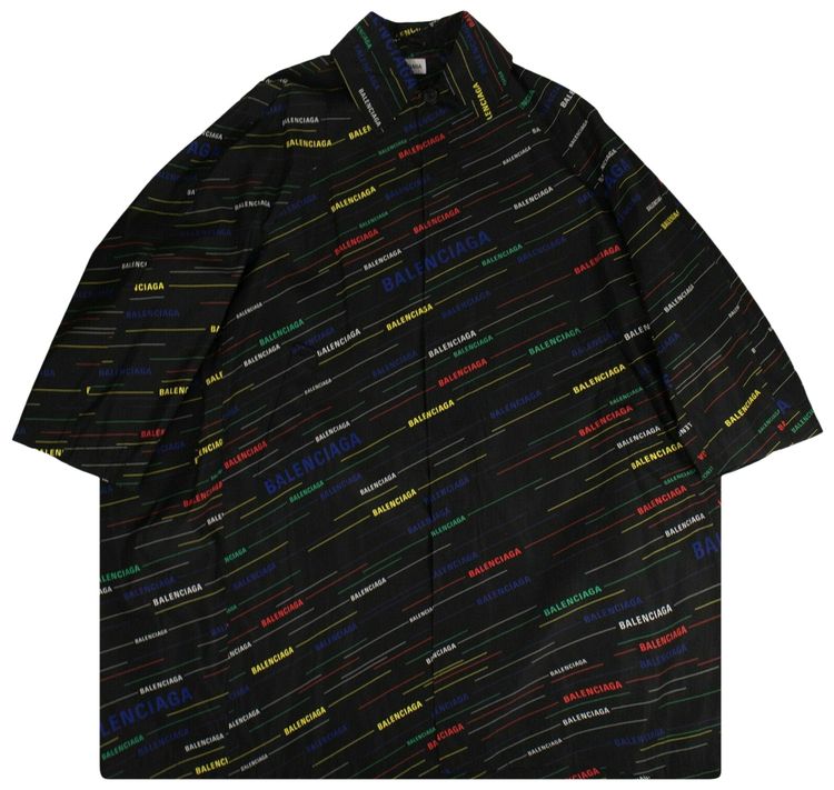 Balenciaga Logo Shell Raincoat Black