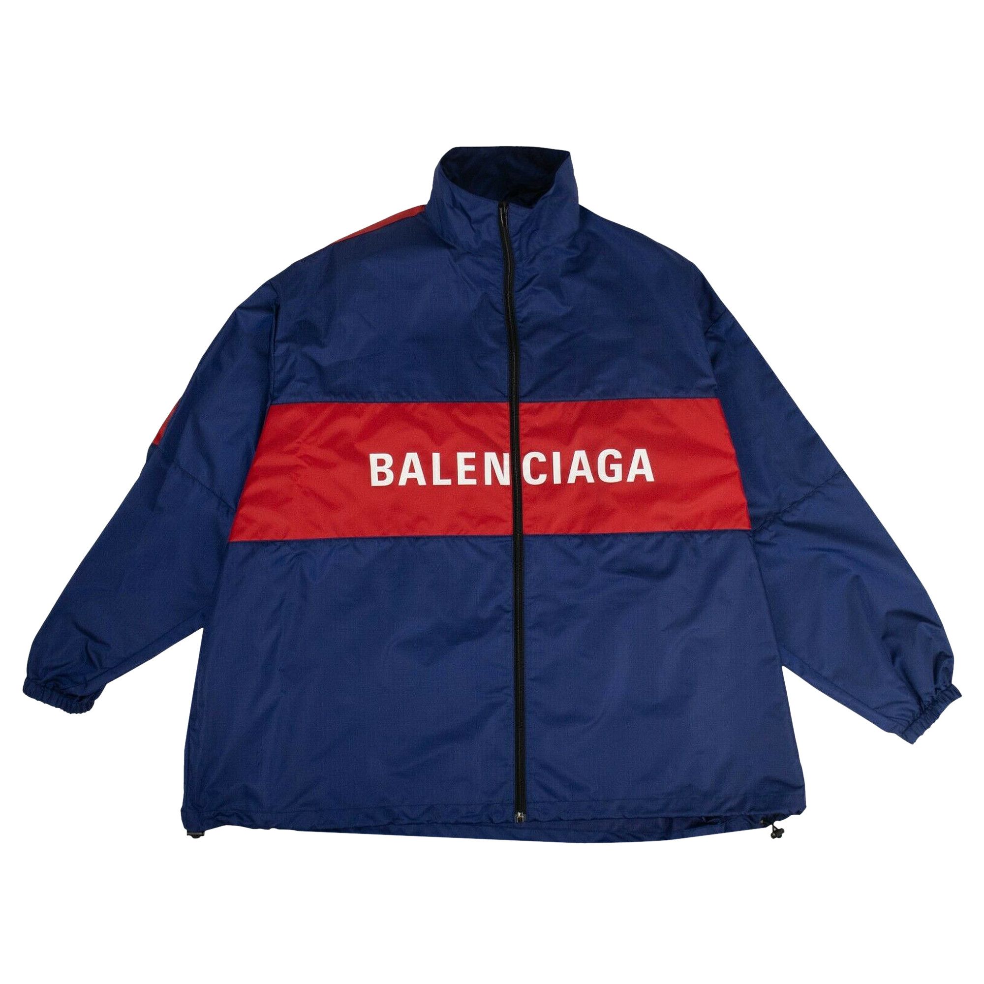 Buy Balenciaga Logo Zip Up Jacket Blue Red 561466 TYD33 8065 GOAT AU