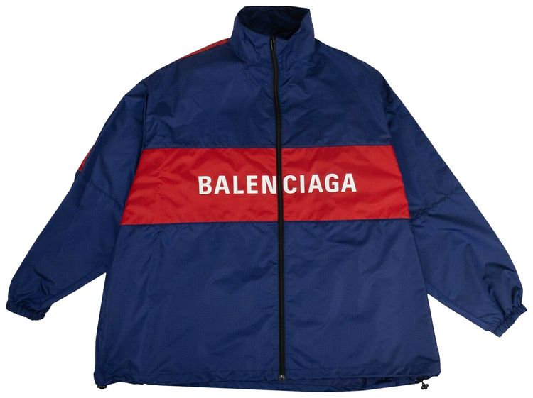 Balenciaga Logo Zip Up Jacket BlueRed