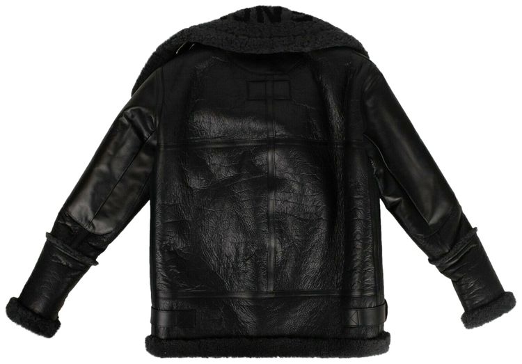 Balenciaga Shearling High Neck Jacket Black