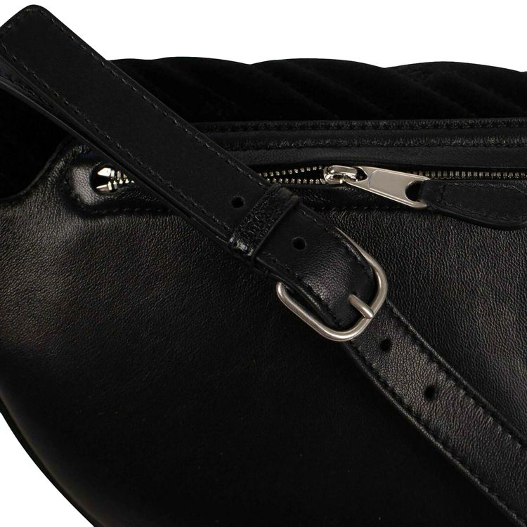 Balenciaga Velour Charmed Souvenir Belt Bag Black
