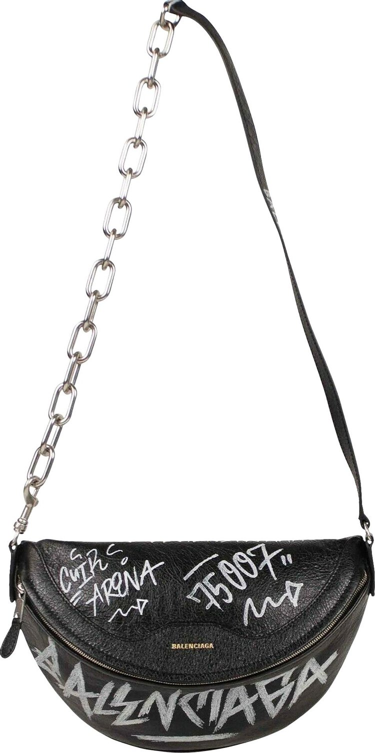 Balenciaga Pebbled Monogram Souvenir Bag 'Black'