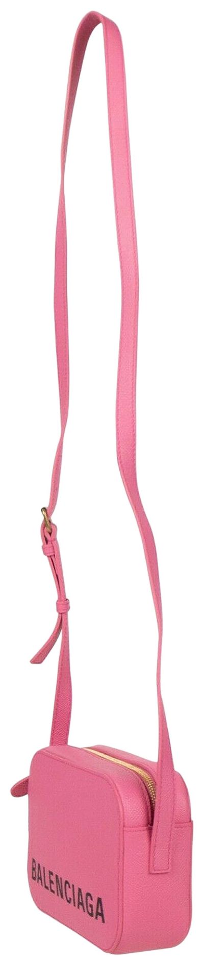 Balenciaga Pebbled Monogram Small Shoulder Bag Pink
