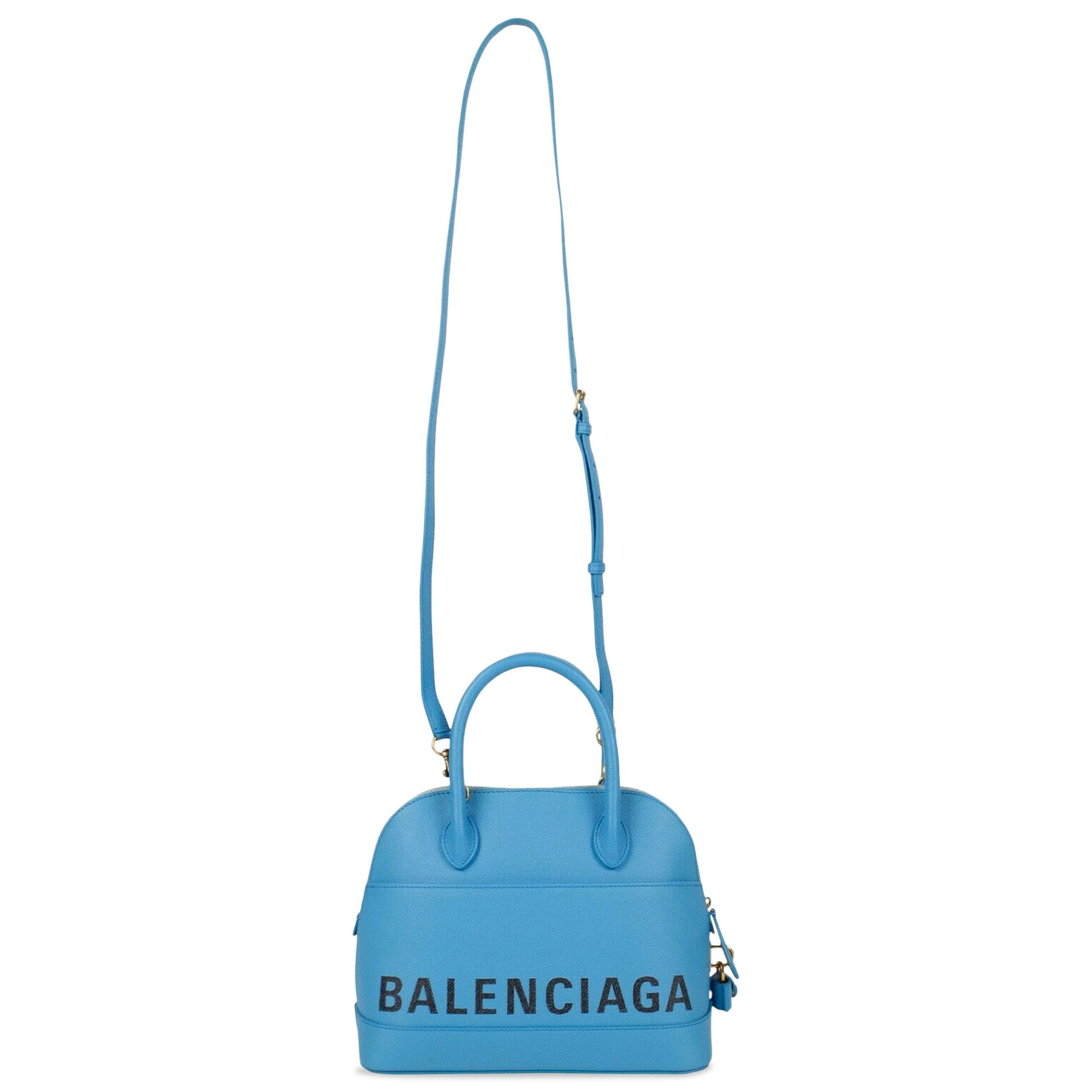 Buy Balenciaga Logo Ville Top Handle Shoulder Bag Blue 518873 0OT0M 4316 GOAT