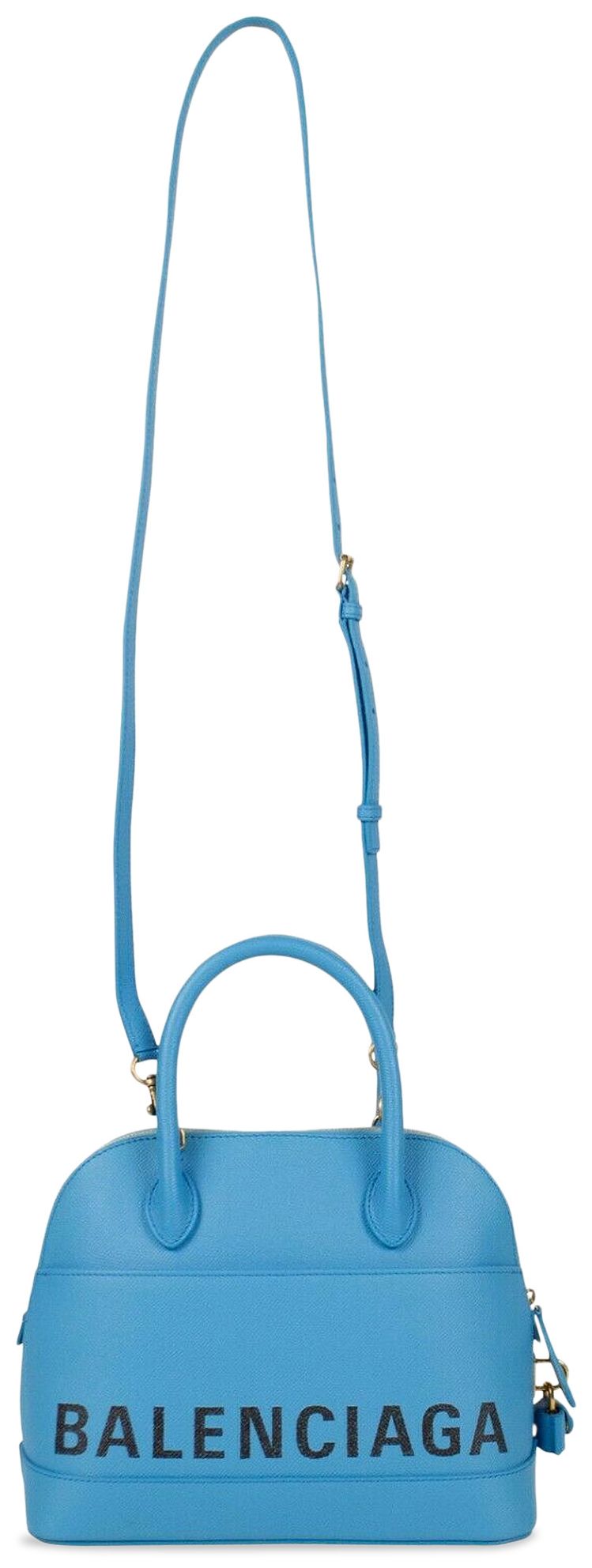 Balenciaga Logo Ville Top Handle Shoulder Bag Blue
