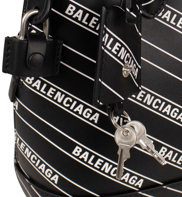 Balenciaga Logo Ville Top Handle Shoulder Bag Black