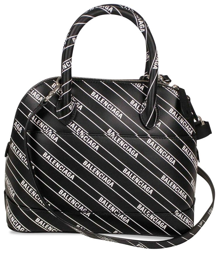 Balenciaga Logo Ville Top Handle Shoulder Bag Black