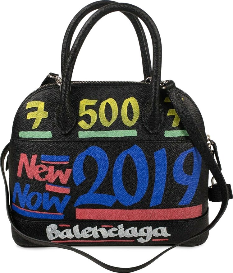 Balenciaga Graffiti Ville Top Handle Shoulder Bag Black