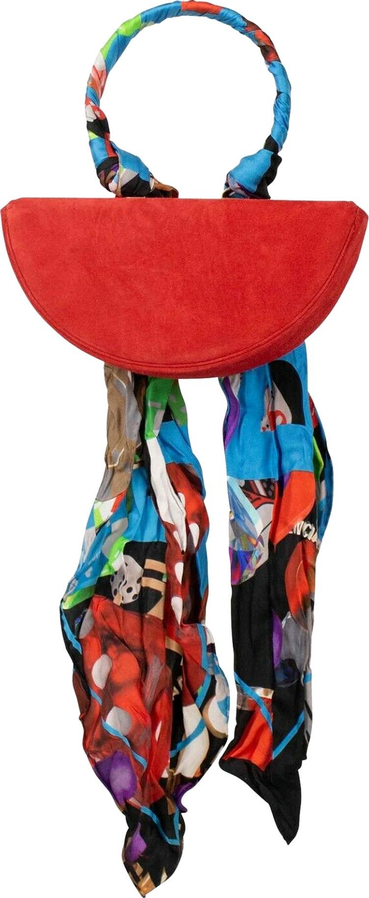 Balenciaga Suede Scarf Opera Clutch Red