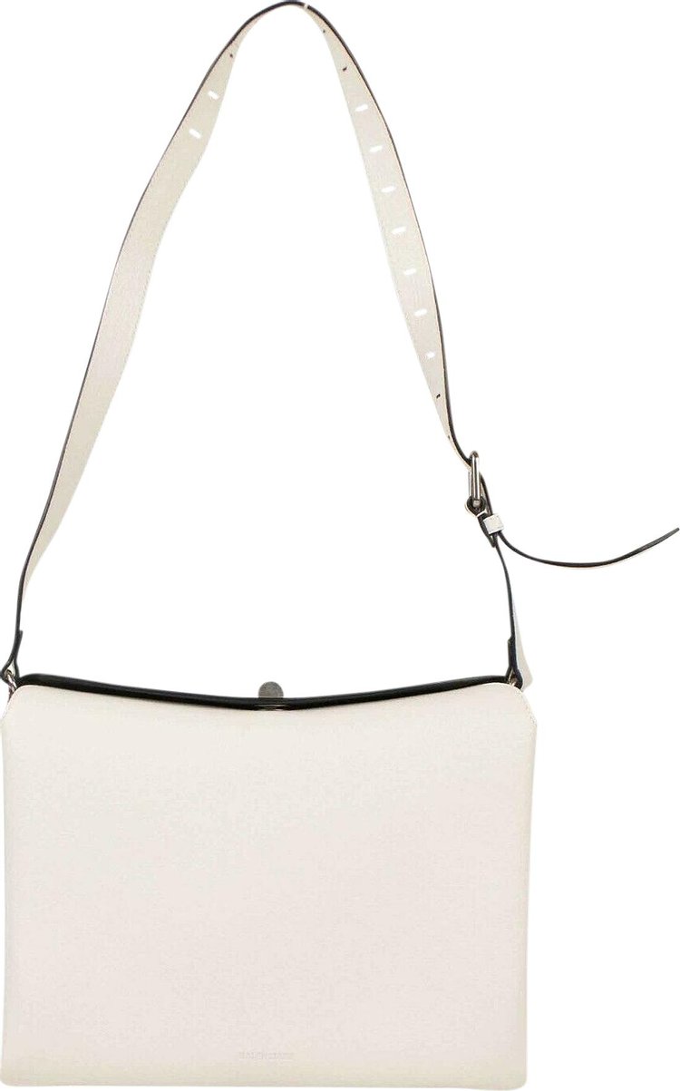 Balenciaga Pebbled Turn Lock Shoulder Bag 'White'