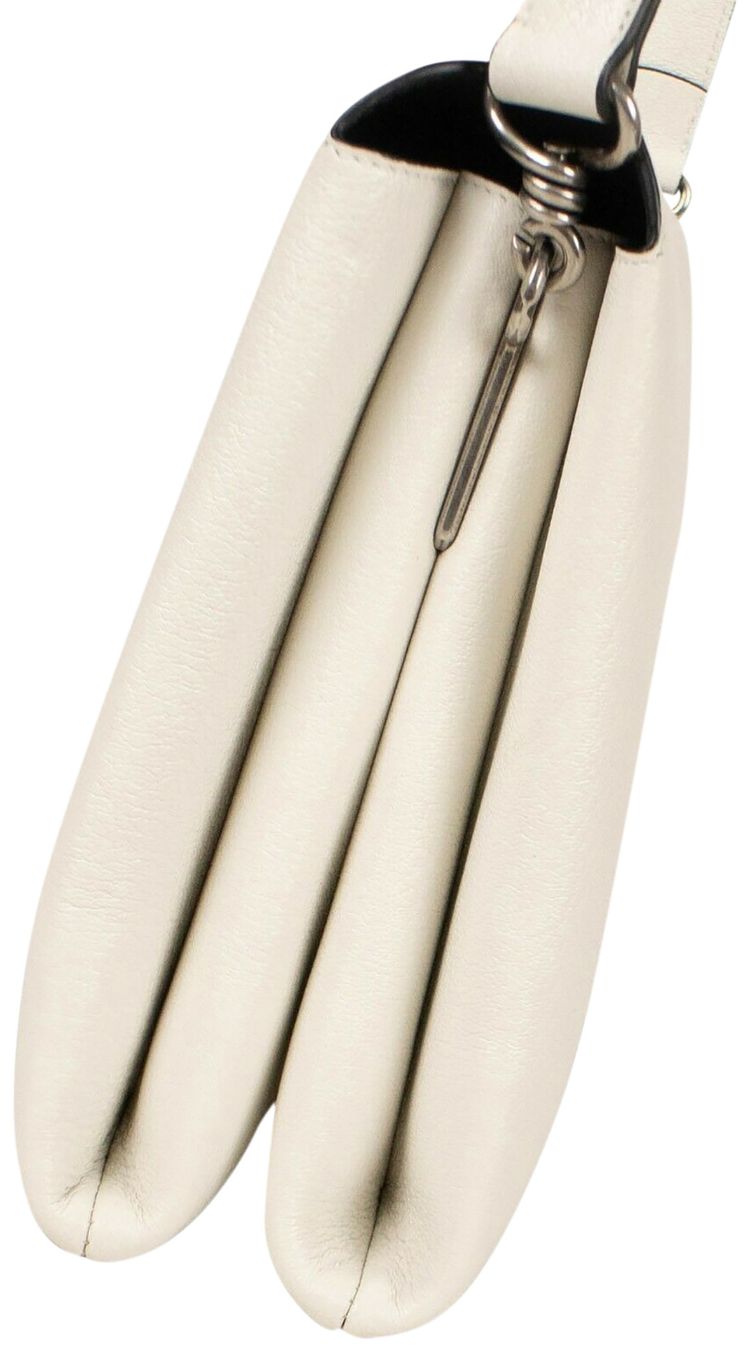 Balenciaga Pebbled Turn Lock Shoulder Bag White