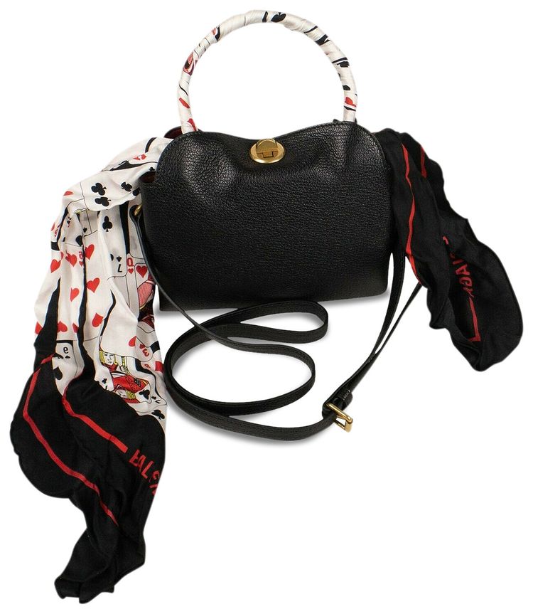 Balenciaga Playing Card Scarf Shoulder Bag Black