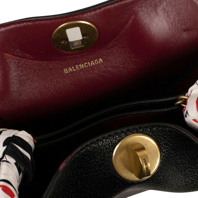 Balenciaga Playing Card Scarf Shoulder Bag Black