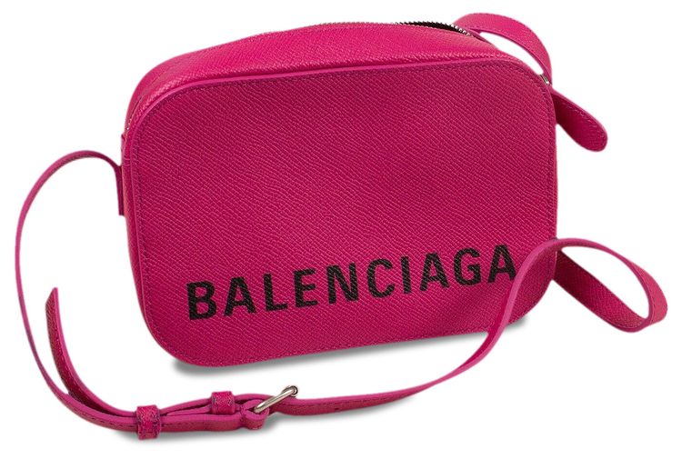 Balenciaga Grained Logo Small Crossbody Bag Pink