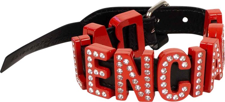 Balenciaga Strap Logo Bracelet 'Black/Red'