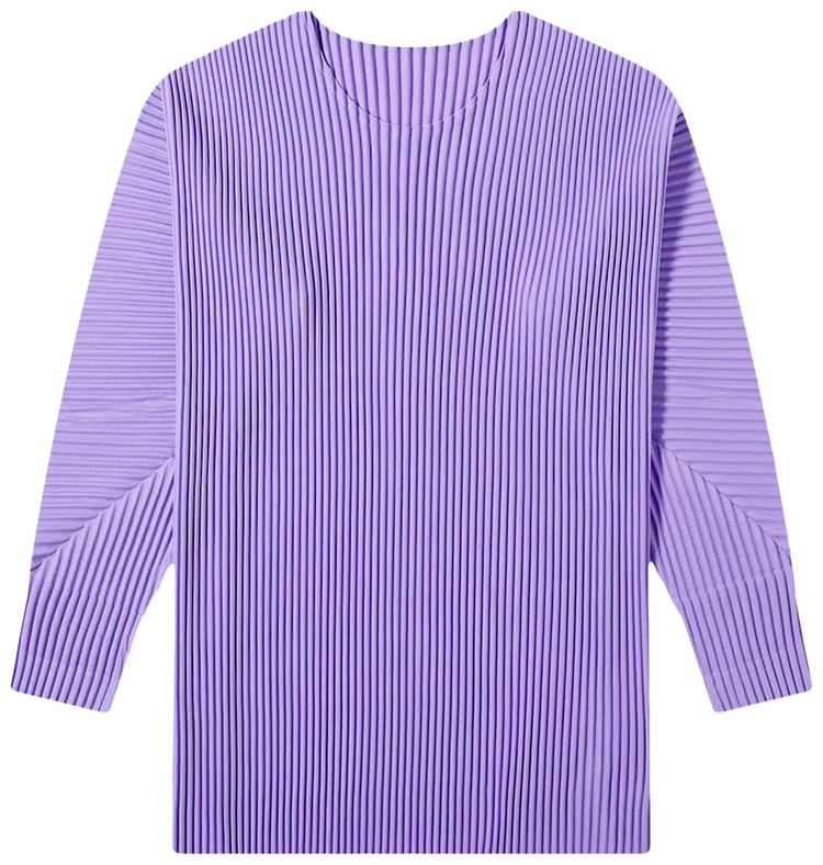 Homme Plisse Issey Miyake Basic Pleated Long Sleeve T Shirt Lavender