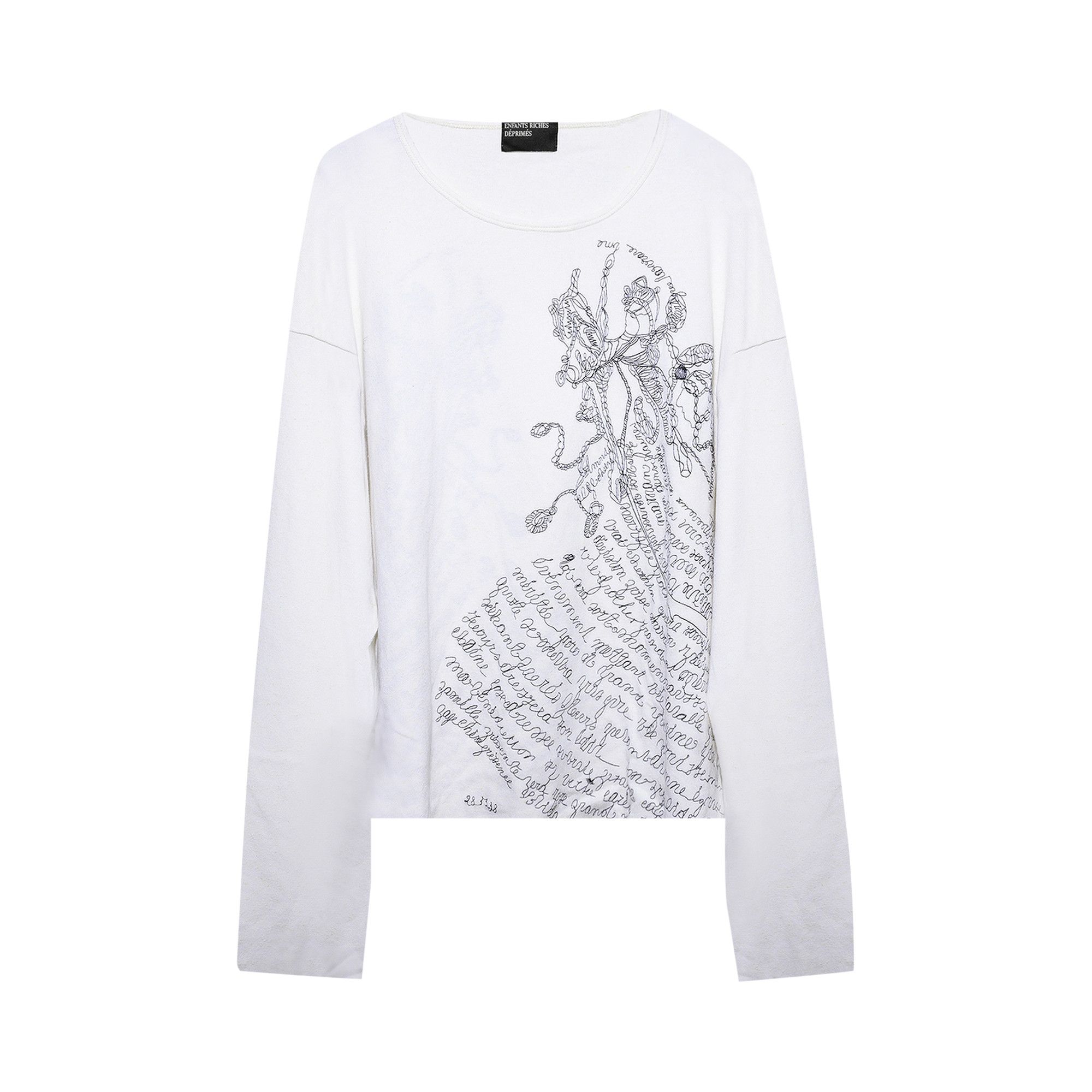 Buy Enfants Riches Déprimés Eloise Embroidered Long-Sleeve T-Shirt 'Ivory'  - FW20 010 548 IVOR | GOAT