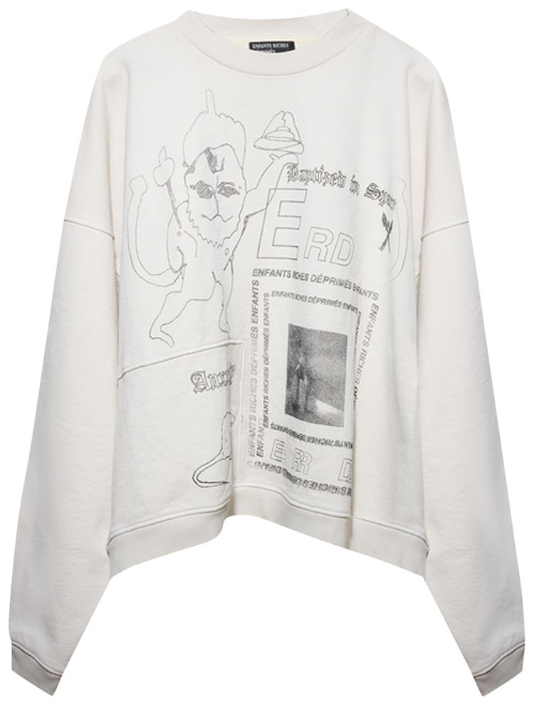 Enfants Riches Deprimes Hanuman Paneled Crewneck Ivory