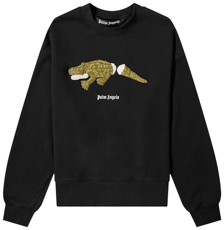 Palm Angels Croco Crewneck BlackGreen