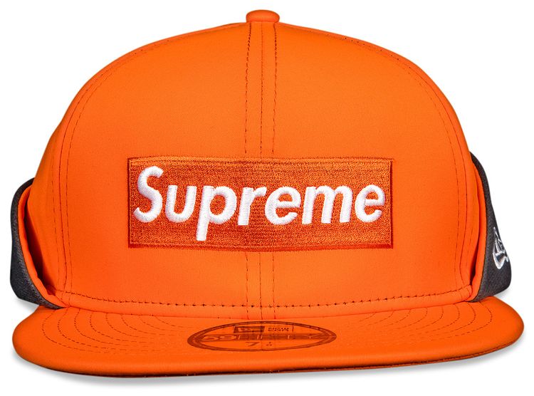 Supreme x WINDSTOPPER Earflap Box Logo New Era Orange