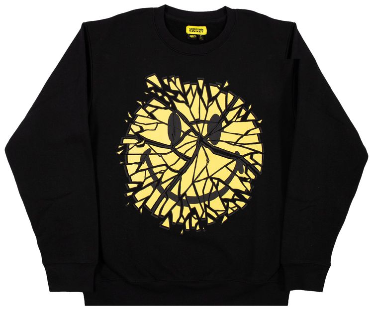 Chinatown Market Smiley Glass Crewneck Black