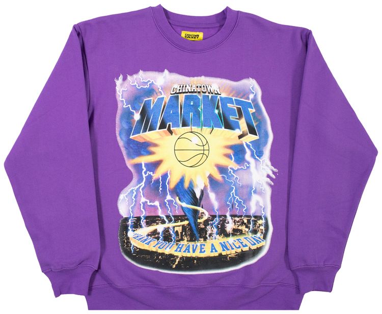 Chinatown Market Tornado Crewneck Purple