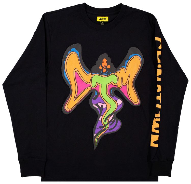 Chinatown Market Goddess Long Sleeve Tee Black