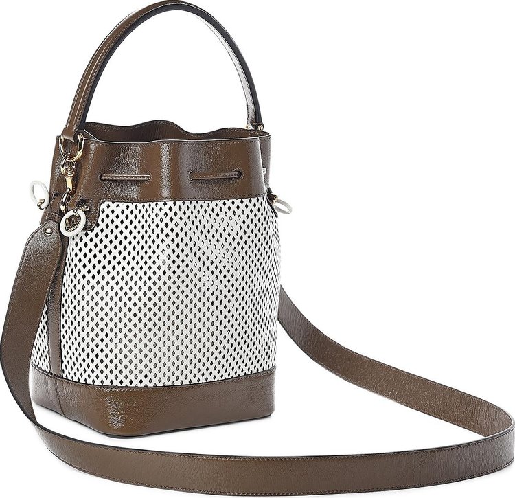 Fendi Mon Tresor Small Bucket Bag BrownWhite