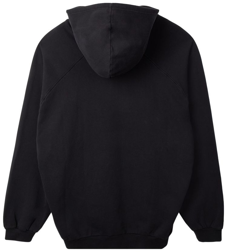 Raf Simons Redux Graphic Print Cotton Jersey Hooded Sweatshirt Black