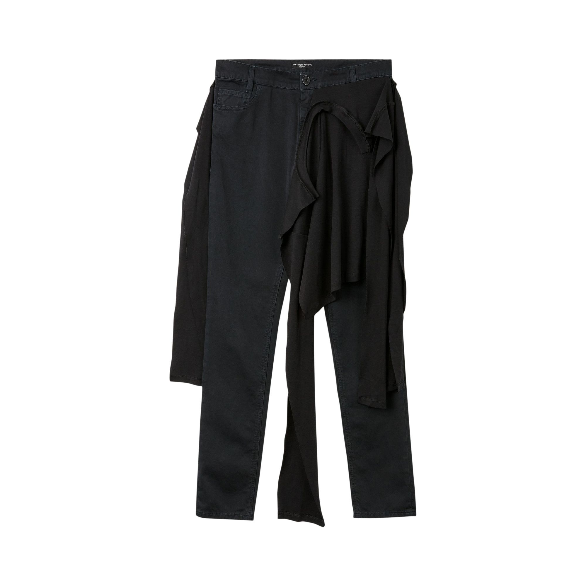 Size 26 Raf Simons Redux Fitted Jeans With T Shirt At Waist Black